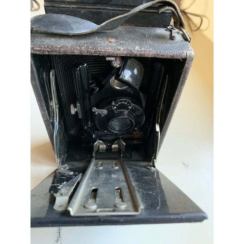Antique Vintage Folding Camera Vario Rodenstock Munchen 1:6.5 f = 13.5 cm